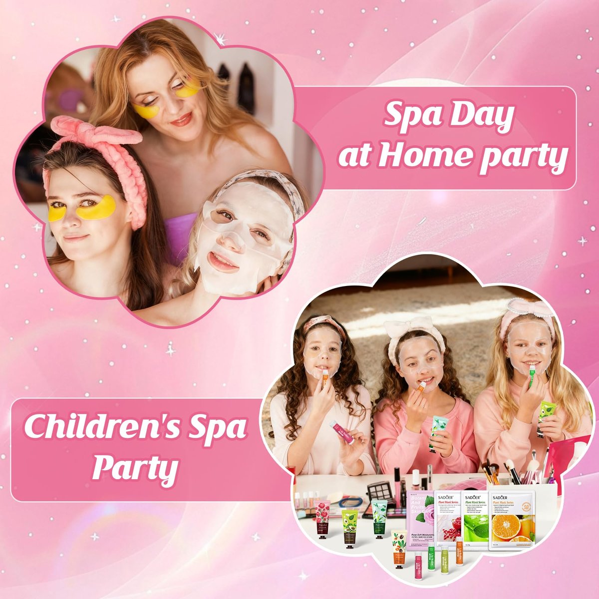 128 PCS Spa Party Supplies for Women - Complete Spa Kit with Lip Balm, Facial Masks, Hand Cream, Under Eye Patches, Foot Bath Bombs - Ideal for Gift Giving, Sleepover Party Supplies for Girls Valentine Avelisse