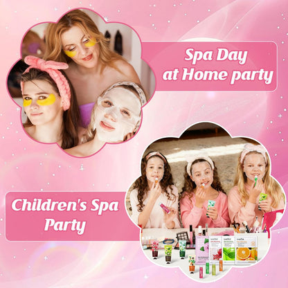 128 PCS Spa Party Supplies for Women - Complete Spa Kit with Lip Balm, Facial Masks, Hand Cream, Under Eye Patches, Foot Bath Bombs - Ideal for Gift Giving, Sleepover Party Supplies for Girls Valentine Avelisse