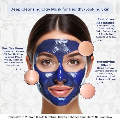Argaviva Nila & Vitamin C Brightening Facial Mask - Pore Refining Clay Mask with Honey & White Clay for Even Tone & Glow, 3.5 oz Avelisse
