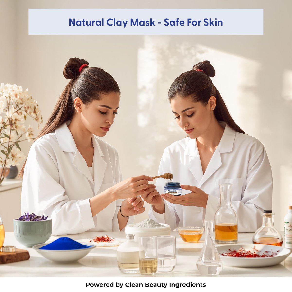Argaviva Nila & Vitamin C Brightening Facial Mask - Pore Refining Clay Mask with Honey & White Clay for Even Tone & Glow, 3.5 oz Avelisse