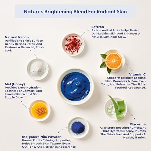 Argaviva Nila & Vitamin C Brightening Facial Mask - Pore Refining Clay Mask with Honey & White Clay for Even Tone & Glow, 3.5 oz Avelisse