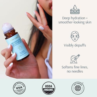Holistic Goddess Organic Castor Oil Roll-On with Frankincense for Skin Care – Firms Fine Lines, Brightens Under-Eyes & Deeply Hydrates Avelisse