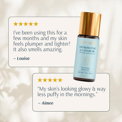 Holistic Goddess Organic Castor Oil Roll-On with Frankincense for Skin Care – Firms Fine Lines, Brightens Under-Eyes & Deeply Hydrates Avelisse