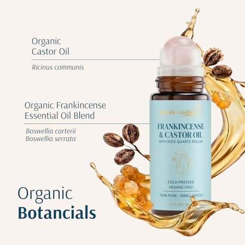 Holistic Goddess Organic Castor Oil Roll-On with Frankincense for Skin Care – Firms Fine Lines, Brightens Under-Eyes & Deeply Hydrates Avelisse