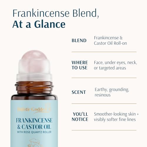 Holistic Goddess Organic Castor Oil Roll-On with Frankincense for Skin Care – Firms Fine Lines, Brightens Under-Eyes & Deeply Hydrates Avelisse