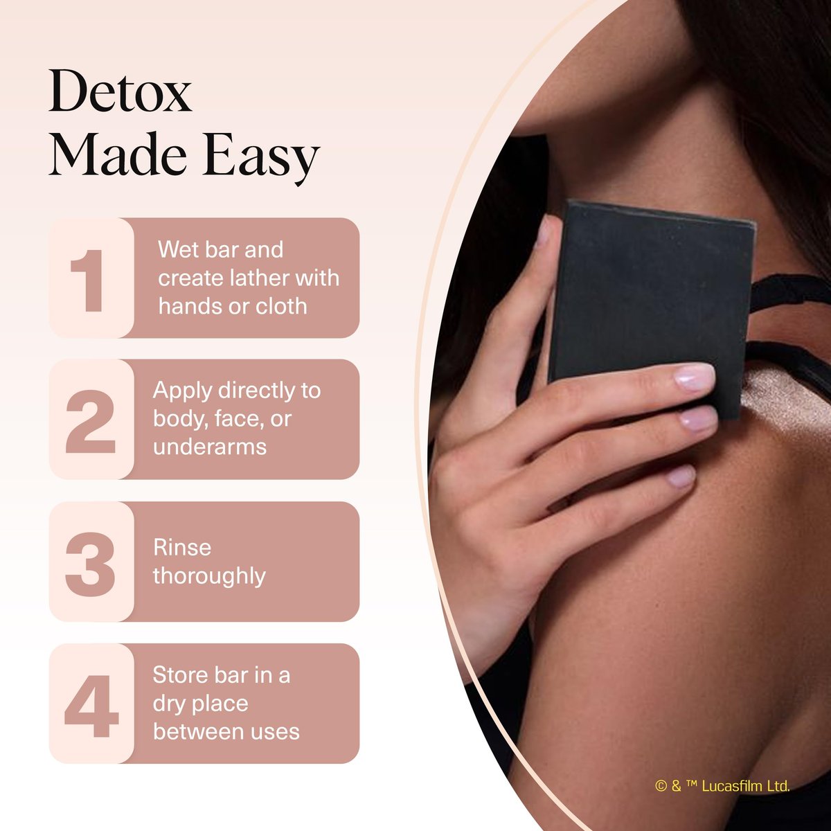 Kitsch Charcoal Soap Body Wash Bar x Star Wars Darth – Detoxifying Bar Soap with Activated Charcoal – Gently Removes Excess Oil & Impurities, Clears Pores, Firms & Moisturizes Skin – Made in USA – 4 oz - görsel 13