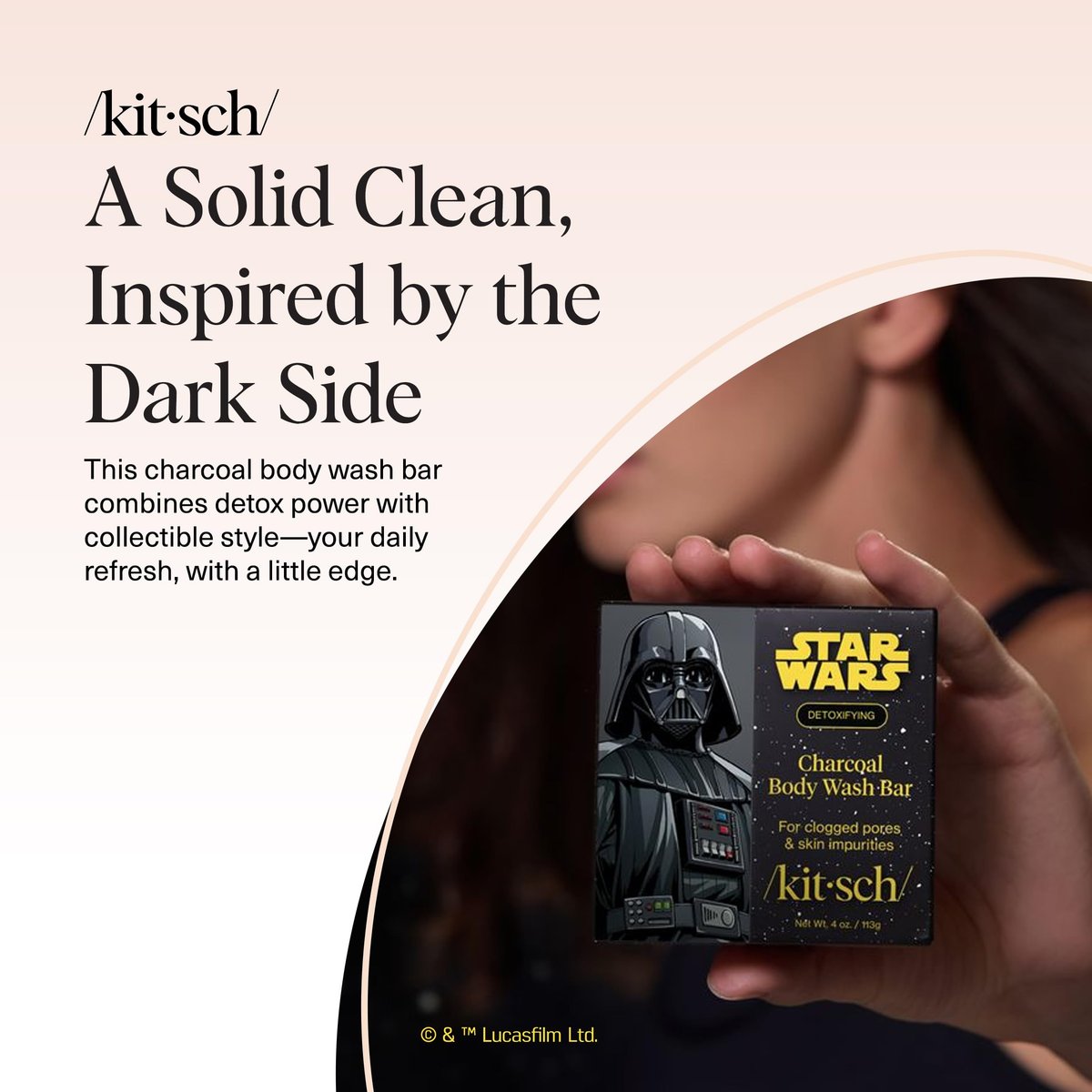 Kitsch Charcoal Soap Body Wash Bar x Star Wars Darth – Detoxifying Bar Soap with Activated Charcoal – Gently Removes Excess Oil & Impurities, Clears Pores, Firms & Moisturizes Skin – Made in USA – 4 oz - görsel 15