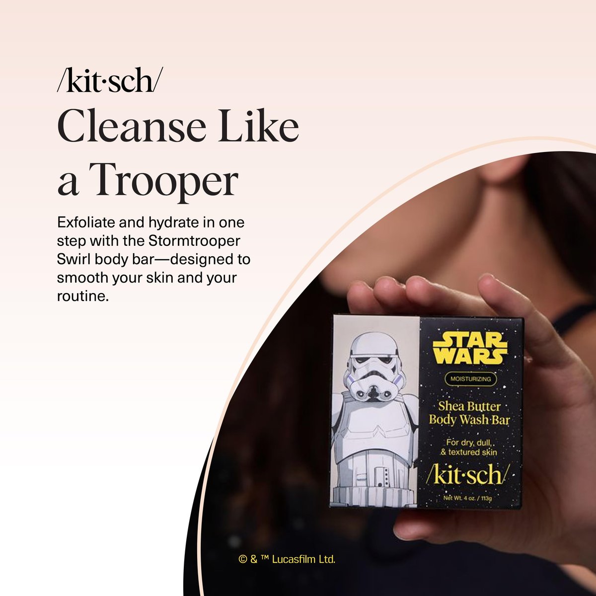 Kitsch Shea Butter Exfoliating Body Wash x Star Wars Stormtrooper Design – Moisturizing Bar Soap, Gentle Soap Bar, Hydrates, Softens & Soothes Skin, Paraben, Silicone & Sulfate-Free, 4 oz - görsel 15
