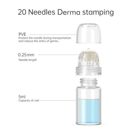 Hydra Needle Derma Stamp Fine Touch Microneedling Roller Stamp 0.25mm – Serum Applicator for Facial Care Avelisse