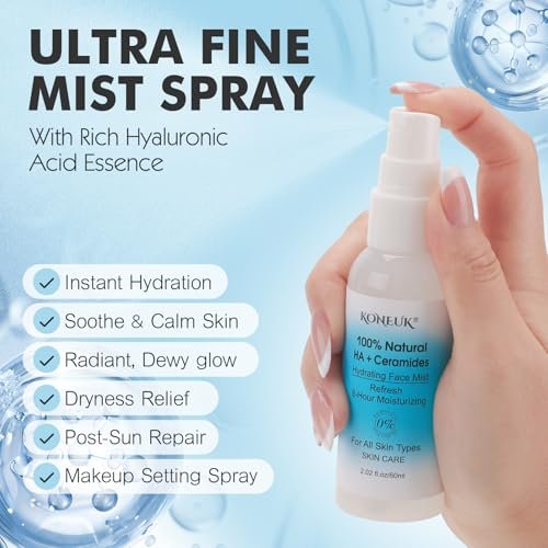 KONEUK Skincare Refreshing Face Mist Kit – Long-Lasting Hydration & Soothing Facial Spray for Glowing Skin, 6-Pack Travel Size (2.02 fl oz each) - görsel 4