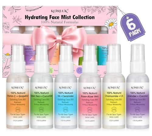 KONEUK Skincare Refreshing Face Mist Kit – Long-Lasting Hydration & Soothing Facial Spray for Glowing Skin, 6-Pack Travel Size (2.02 fl oz each) - görsel 2