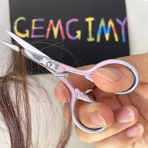 GEMGIMY Precision Beauty Scissors for Facial Hair, Eyebrow, Eyelash, Beard & Moustache Trimming - 3.5 Inch Stainless Steel Multi-Functional Scissors for Grooming, Sewing, Embroidery, Crochet & DIY Crafts (2-Pack, Pink & Blue) - görsel 14