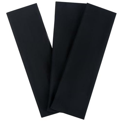 JCKHXG 3-Pack Black Non-Slip Headbands for Women - Soft Cotton Stretchy Thick Headbands for Running, Exercise & Daily Wear