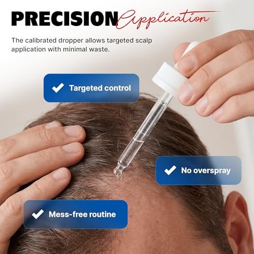 Kirkland Minoxidil for Men Liquid, Extra Strength Hair Regrowth Treatment 5%, 6 Months Supply - Upgraded Dropper Applicator and Bonus Free Guide Included Avelisse
