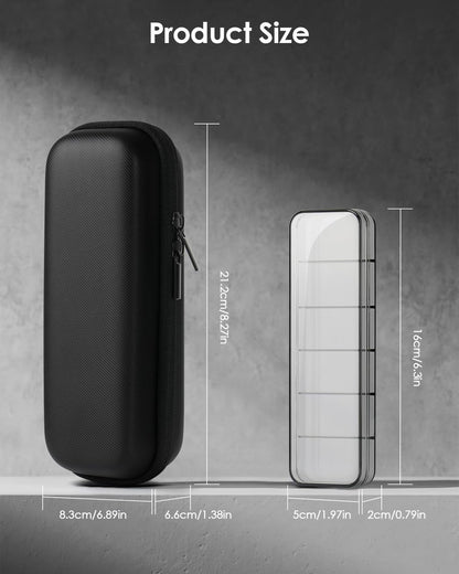 FINETCH Hard Travel Case for OBlade QP2520/QP2530/QP2620/QP2630 – Waterproof Portable Storage Bag for OBlade Hybrid Electric Trimmer & Braun Series Shaver