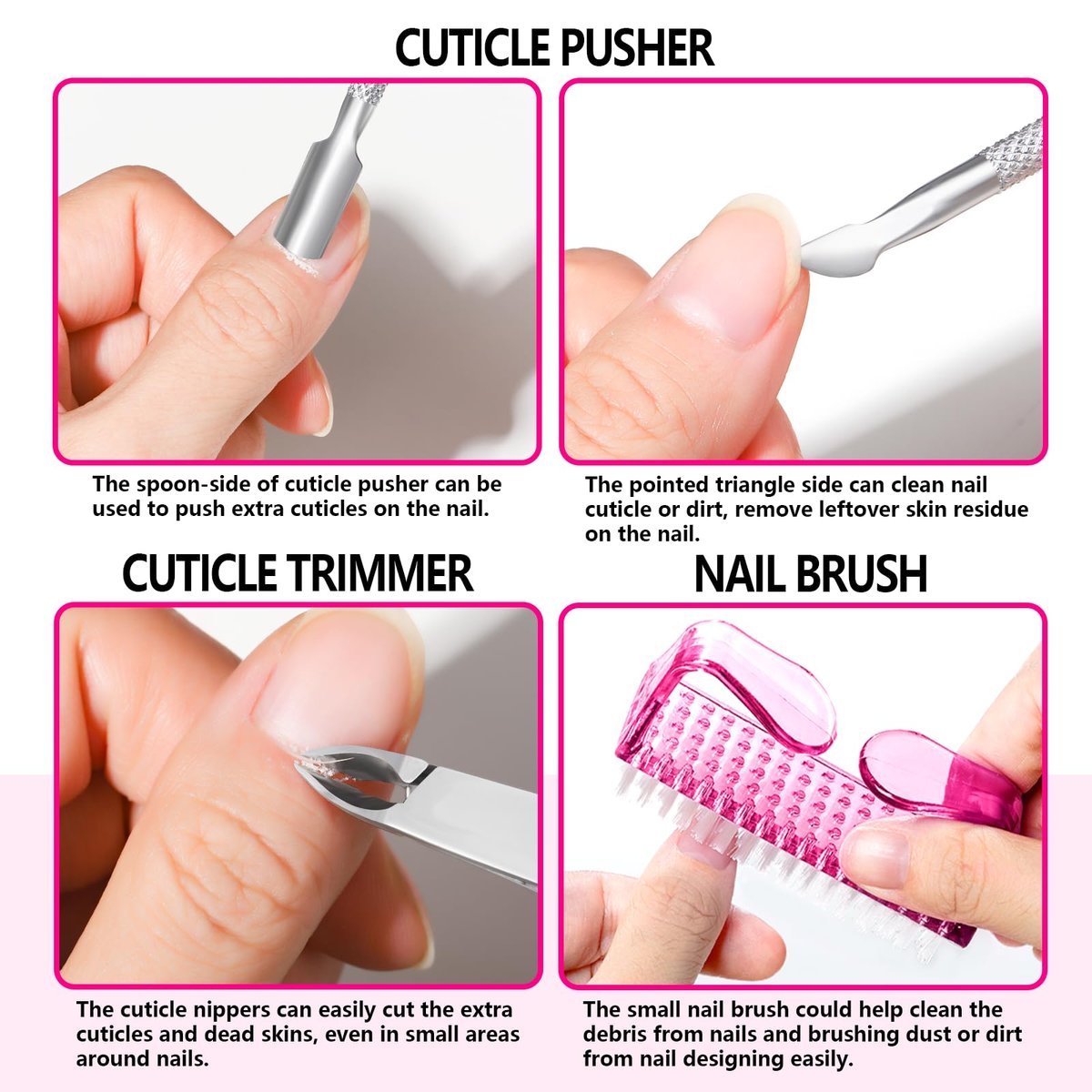 FANDAMEI Manicure Kit for Women - Complete Nail Care Kit with Glass Nail File, 5pcs 180/240 Grit Nail Files, Cuticle Oil, Trimmer, Pusher, Manicure Set, Nail Prep Kit (Pink) Avelisse