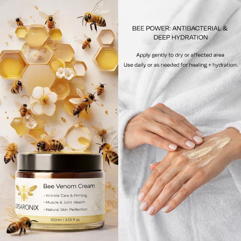 QISARONIX Bee Venom Cream 2-Pack – Lightweight Daily Moisturizer for Face, Neck & Body – Fast-Absorbing, Non-Greasy Cosmetic Cream for Daily Skin Comfort - görsel 9