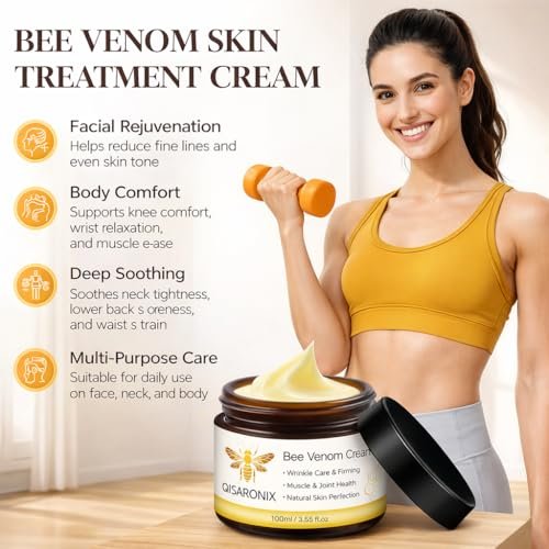 QISARONIX Bee Venom Cream 2-Pack – Lightweight Daily Moisturizer for Face, Neck & Body – Fast-Absorbing, Non-Greasy Cosmetic Cream for Daily Skin Comfort - görsel 4