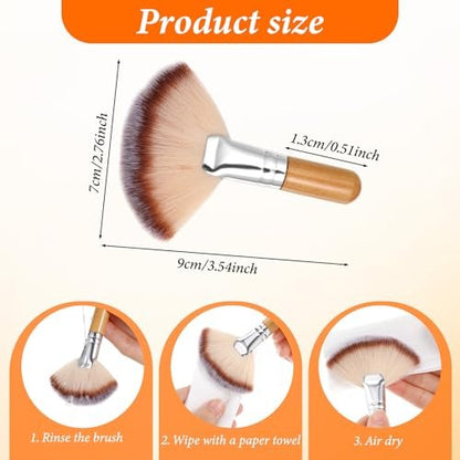 Matwsec 4-Piece Fan Brush Set - Soft Nylon Blush & Powder Brushes for Flawless Makeup Application