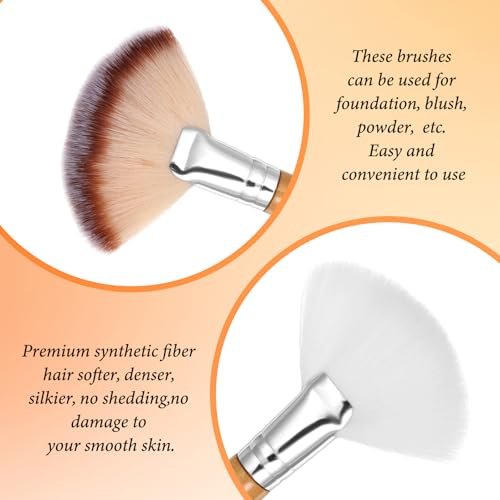 Matwsec 4-Piece Fan Brush Set - Soft Nylon Blush & Powder Brushes for Flawless Makeup Application - görsel 14