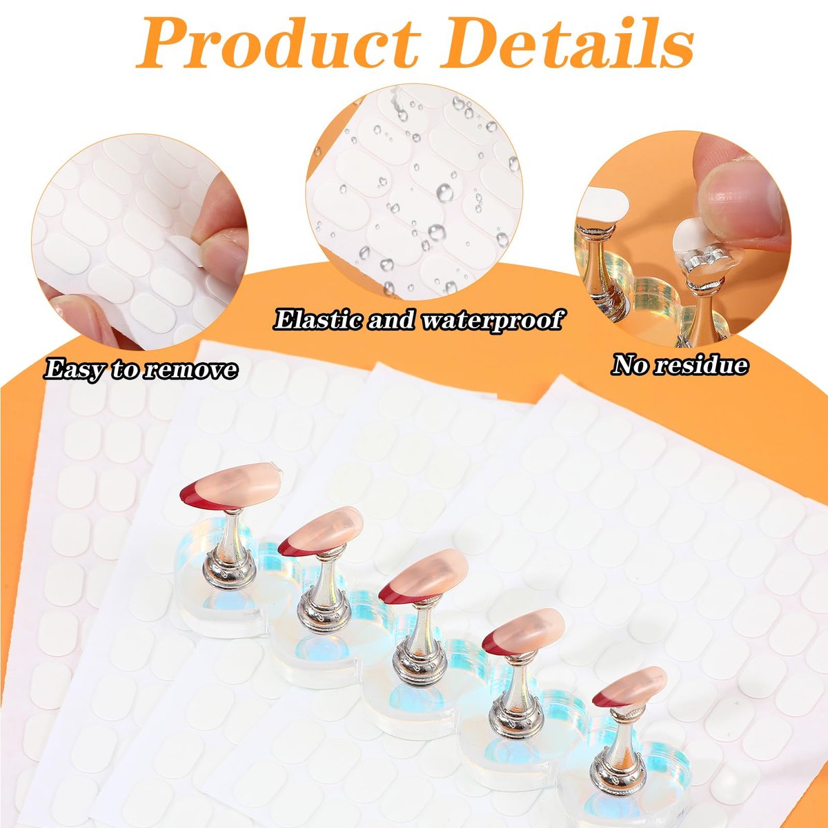 LXUEJIE 1200 Pcs Double Sided Nail Sticky Tack, Clear Nails Stand Sticky Tabs No Trace Poster Stickers for Festival Decoration Sticky Dot Avelisse