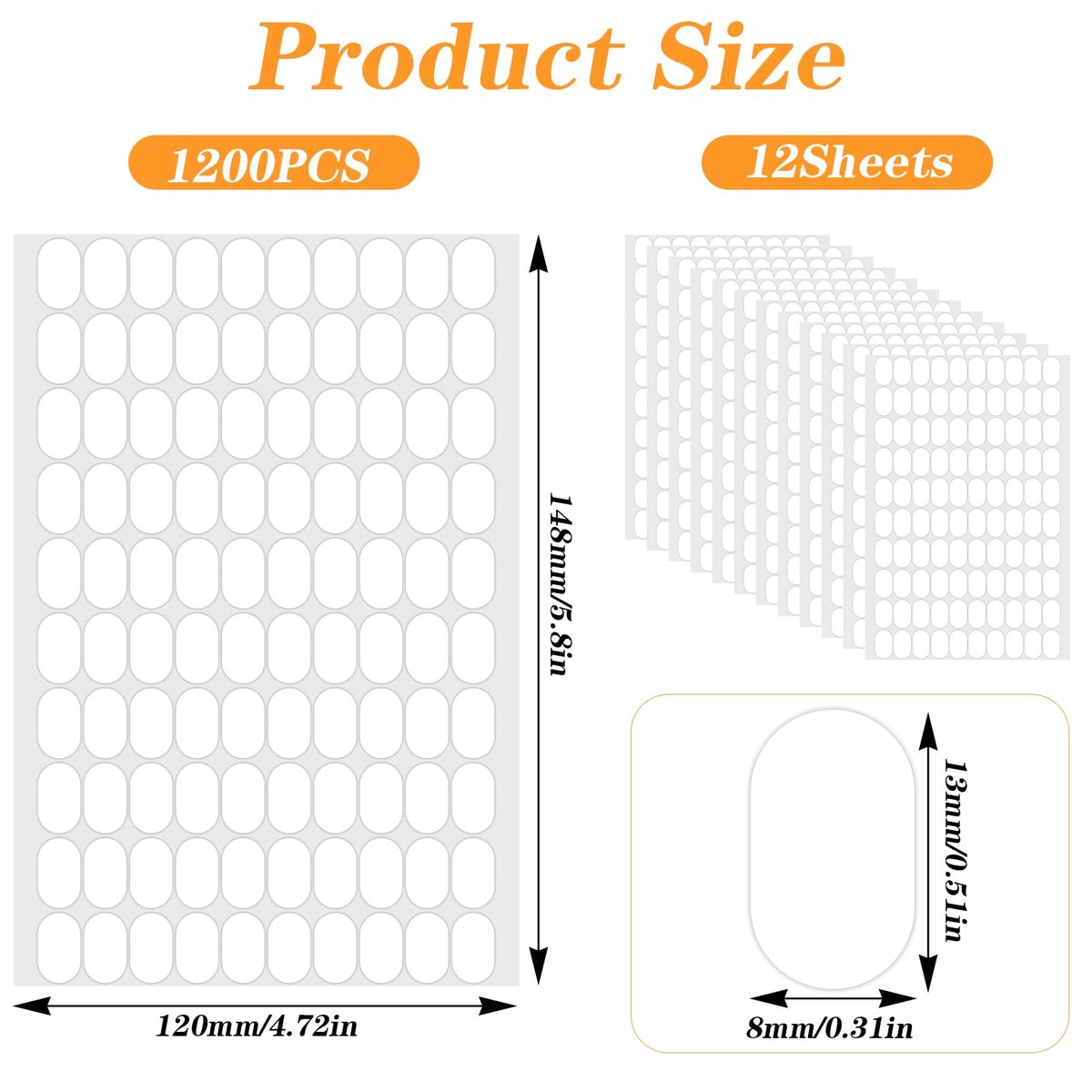 LXUEJIE 1200 Pcs Double Sided Nail Sticky Tack, Clear Nails Stand Sticky Tabs No Trace Poster Stickers for Festival Decoration Sticky Dot Avelisse