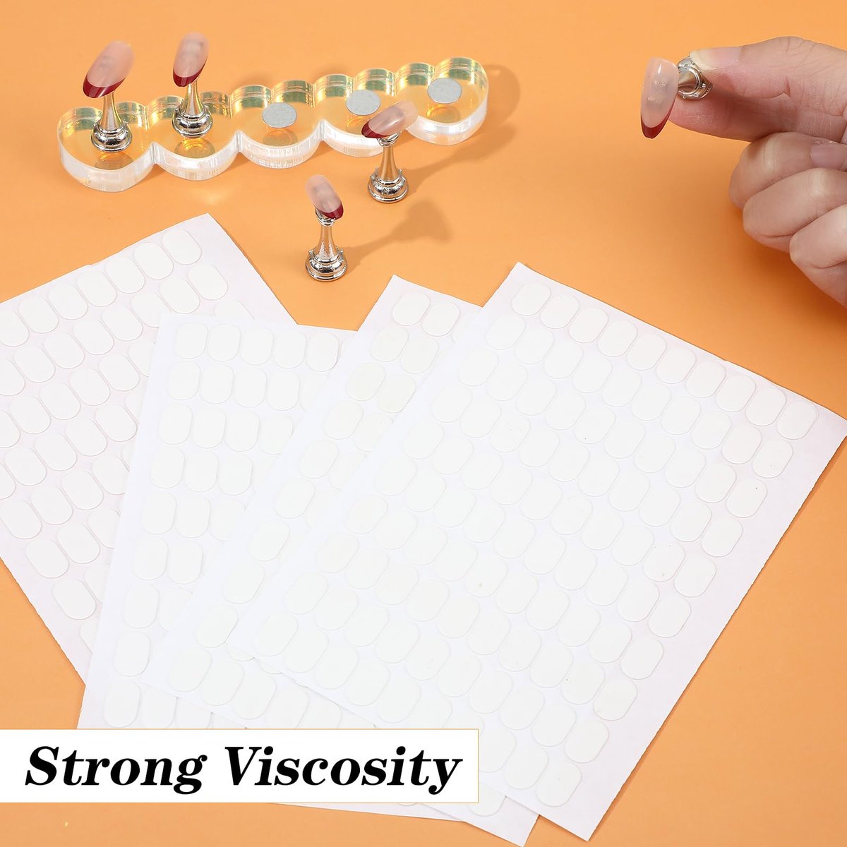 LXUEJIE 1200 Pcs Double Sided Nail Sticky Tack, Clear Nails Stand Sticky Tabs No Trace Poster Stickers for Festival Decoration Sticky Dot Avelisse
