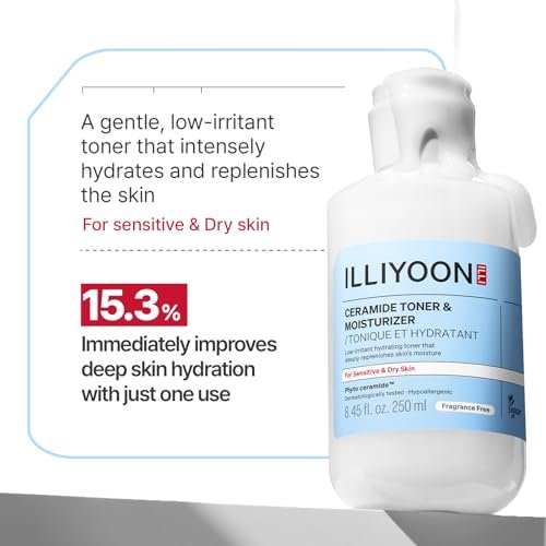 Illiyoon Ceramide ATO Moisturizing Milky Toner – Lightweight 2-in-1 Hydrating Facial Toner & Essence for Dry, Sensitive Skin | Barrier Repair, Fragrance-Free Korean Skincare | 8.45 fl oz Avelisse