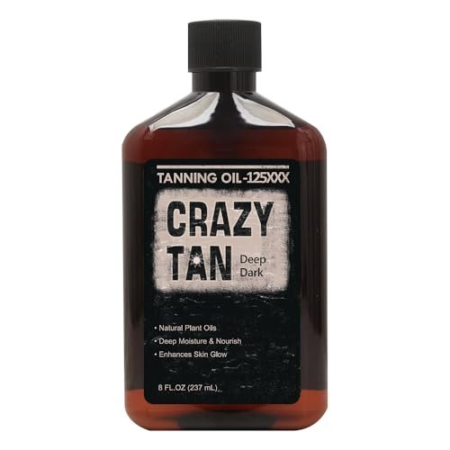 Crazytan Tanning Oil 125xxx – 8oz Deep Dark Natural Oil with Fresh Citrus Scent – Made in USA Avelisse