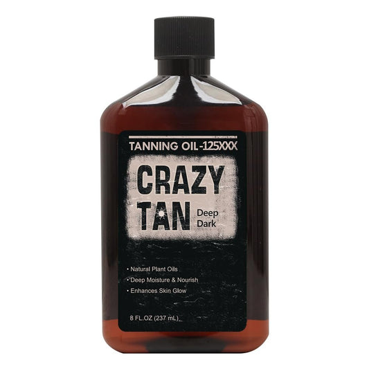 Crazytan Tanning Oil 125xxx – 8oz Deep Dark Natural Oil with Fresh Citrus Scent – Made in USA Avelisse