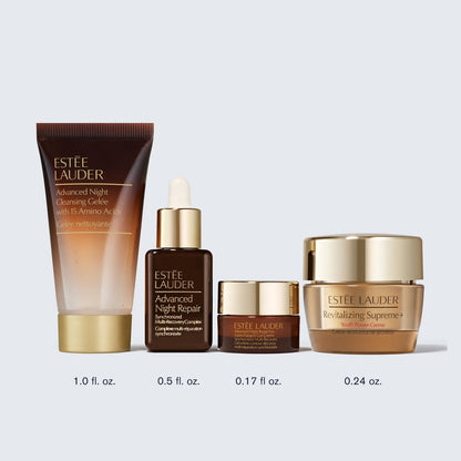 Estée Lauder Get Ready Routine 4-Piece Skincare Gift Set | Cleanse + Repair + Moisturize | Includes Cleanser, Eye Cream, Face Serum & Moisturizer Avelisse