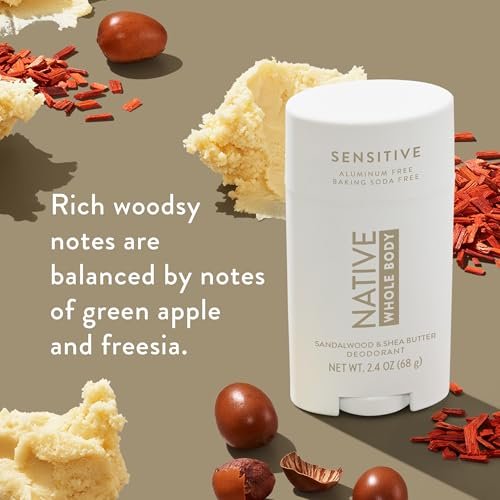 Native Sandalwood & Shea Butter Sensitive Whole Body Deodorant - 2.4 oz, Aluminum-Free - görsel 6