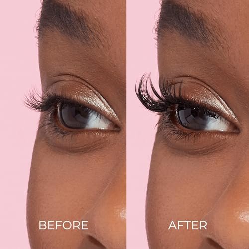 imPRESS Curly False Eyelashes – 30 Lash Clusters, 10mm-14mm, Black, Reusable Strip Lashes Avelisse