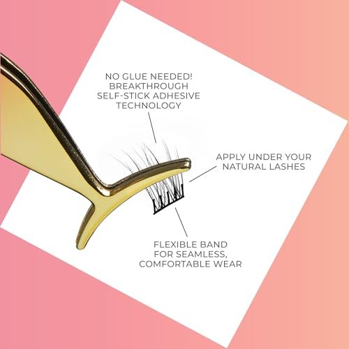 imPRESS Curly False Eyelashes – 30 Lash Clusters, 10mm-14mm, Black, Reusable Strip Lashes Avelisse