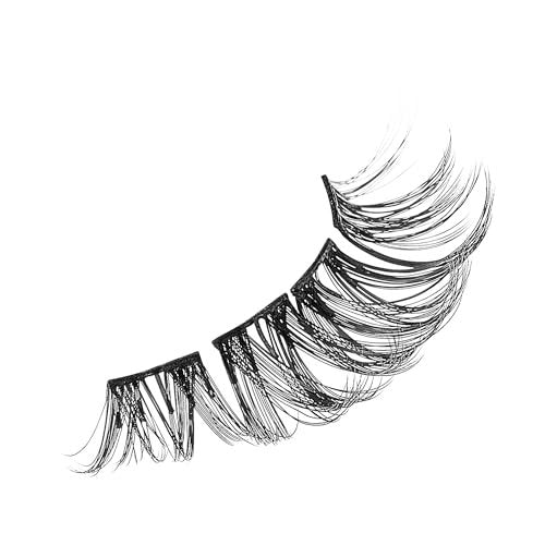 imPRESS Curly False Eyelashes – 30 Lash Clusters, 10mm-14mm, Black, Reusable Strip Lashes Avelisse