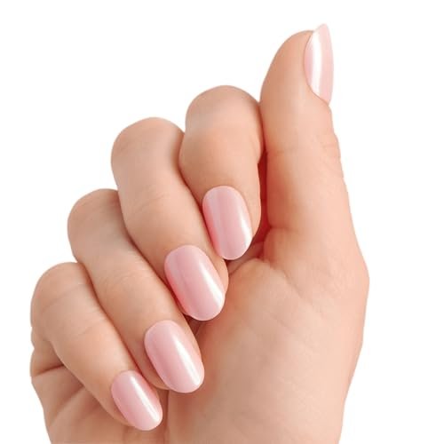 imPRESS Kiss colorFX Valentine's Day Press On Nails - Adorable Pink Short Oval, Up to 10-Day Hold, 30 Fake Nails with Prep Pad & File - görsel 3