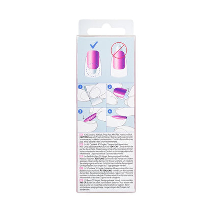 imPRESS Kiss colorFX Valentine's Day Press On Nails - Adorable Pink Short Oval, Up to 10-Day Hold, 30 Fake Nails with Prep Pad & File