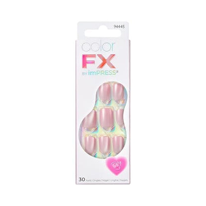 imPRESS ColorFX by KISS Valentine’s Day Press On Nails – ‘Cherished’ Pink Short Squoval, Improved Adhesive, Up to 10-Day Hold, 30 Fake Nails Kit