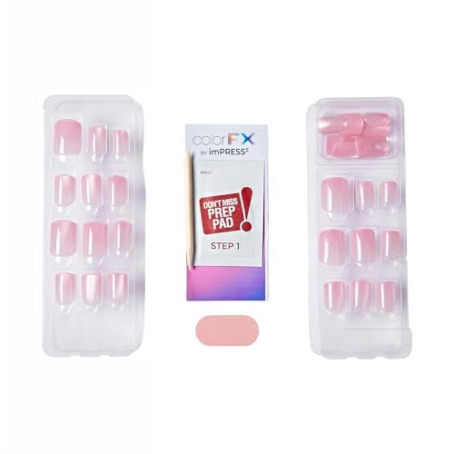 imPRESS ColorFX by KISS Valentine’s Day Press On Nails – ‘Cherished’ Pink Short Squoval, Improved Adhesive, Up to 10-Day Hold, 30 Fake Nails Kit - görsel 8