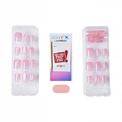 imPRESS ColorFX by KISS Valentine’s Day Press On Nails – ‘Cherished’ Pink Short Squoval, Improved Adhesive, Up to 10-Day Hold, 30 Fake Nails Kit