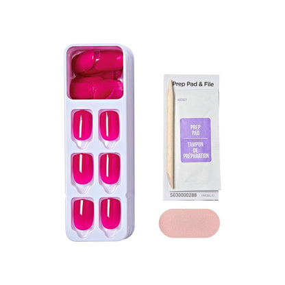 imPRESS Kiss Impress No Glue Mani Press On Nails - All Smiles Pink Short Squoval - 30 Nails + Prep Pad + Tools