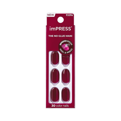 imPRESS Maplewood Short Oval Press On Nails - No Glue Manicure Set (30 Nails, Prep Pad, Tools)