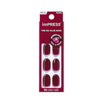 imPRESS Maplewood Short Oval Press On Nails - No Glue Manicure Set (30 Nails, Prep Pad, Tools)