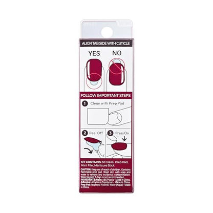 imPRESS Maplewood Short Oval Press On Nails - No Glue Manicure Set (30 Nails, Prep Pad, Tools)
