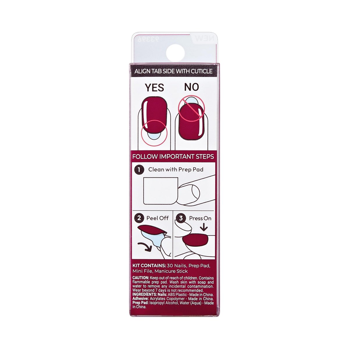 imPRESS Happy World Red Medium Coffin Press-On Nails - No Glue Required, 30 Nails + Prep & File Kit - görsel 11