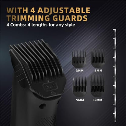 ZENLICO Pubic Hair Trimmer for Men, Manscape Body Hair Trimmer with Ceramic Blade, USB-C Charging, Replaceable Heads, LED Display, 90 Minutes Shaving, Ideal Gift for Men