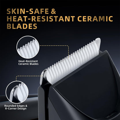 ZENLICO Pubic Hair Trimmer for Men, Manscape Body Hair Trimmer with Ceramic Blade, USB-C Charging, Replaceable Heads, LED Display, 90 Minutes Shaving, Ideal Gift for Men