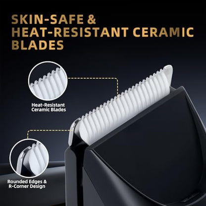 ZENLICO Pubic Hair Trimmer for Men, Manscape Body Hair Trimmer with Ceramic Blade, USB-C Charging, Replaceable Heads, LED Display, 90 Minutes Shaving, Ideal Gift for Men