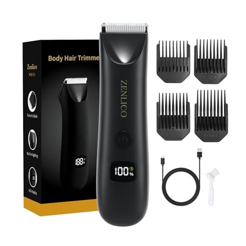 ZENLICO Pubic Hair Trimmer for Men, Manscape Body Hair Trimmer with Ceramic Blade, USB-C Charging, Replaceable Heads, LED Display, 90 Minutes Shaving, Ideal Gift for Men - görsel 2