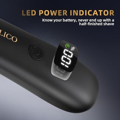 ZENLICO Pubic Hair Trimmer for Men, Manscape Body Hair Trimmer with Ceramic Blade, USB-C Charging, Replaceable Heads, LED Display, 90 Minutes Shaving, Ideal Gift for Men